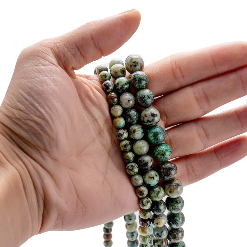 BEADIA Natural African Turquoise Stone Round Loose Semi Gemstone Beads for Jewelry Making 6MM 61PCS - Image 4